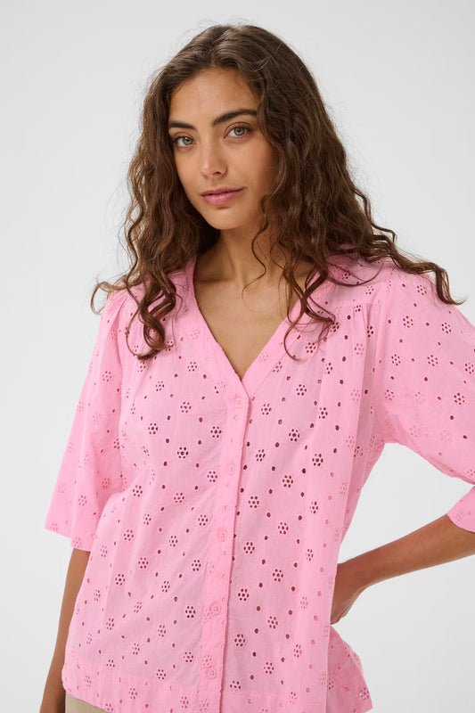 CUadelfine Blus med broderi