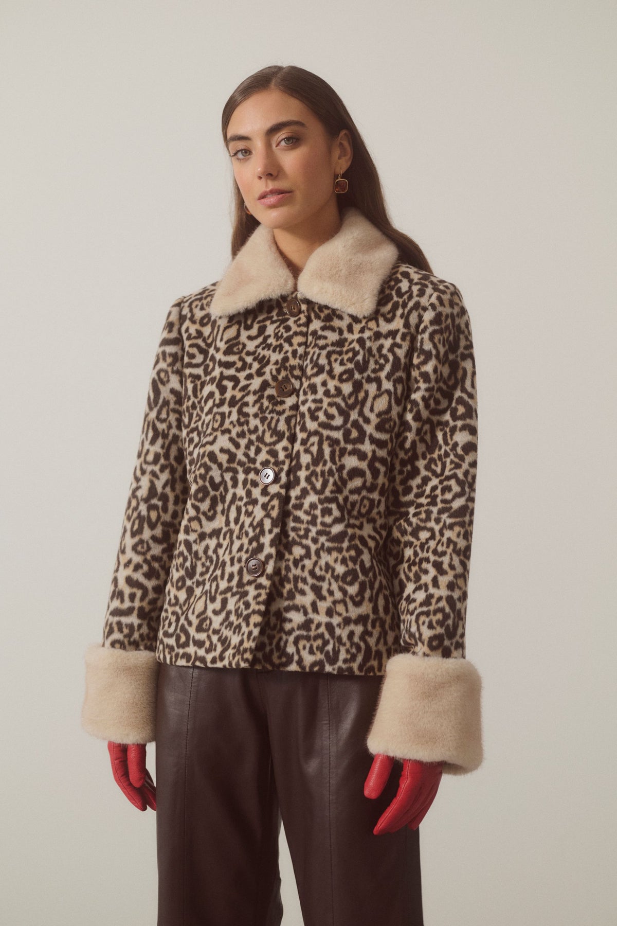 CUGIA Faux fur leopardjacka