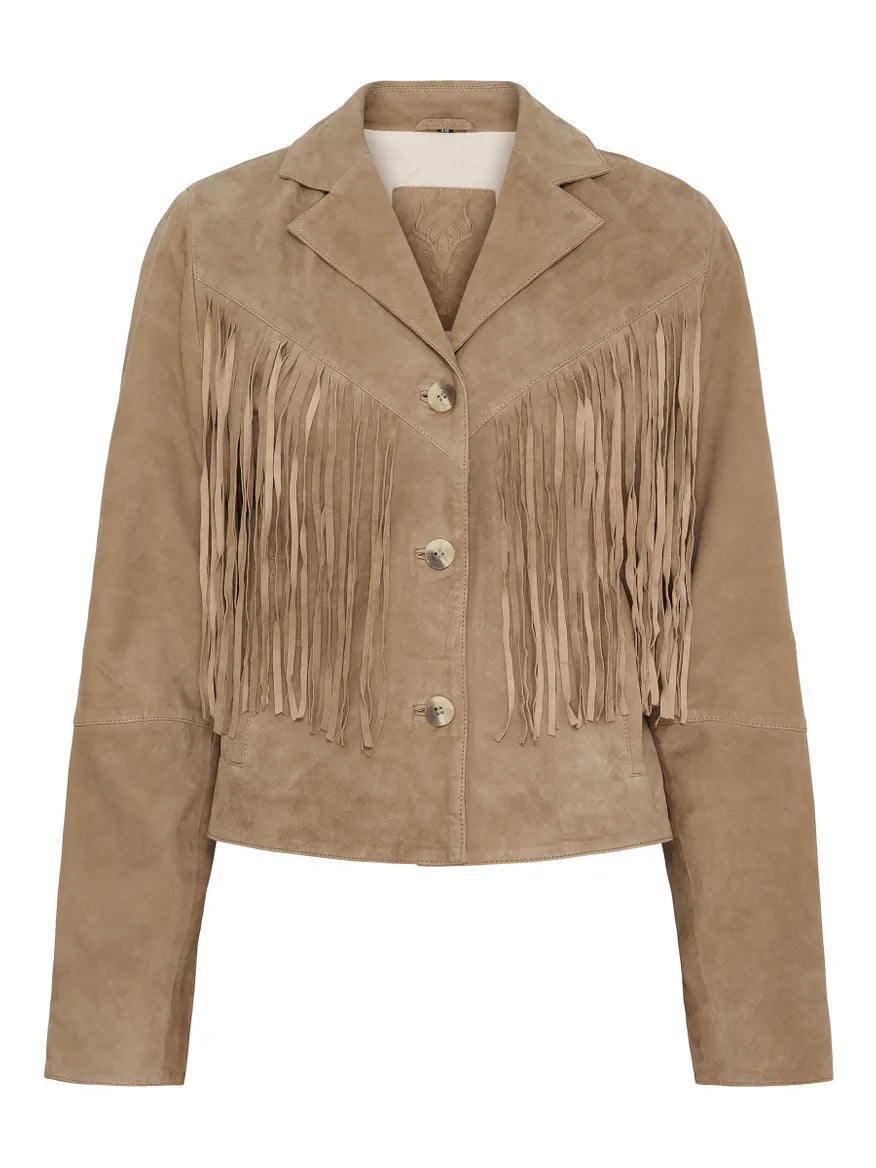 Boho jacka frans Mocka